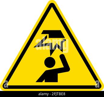 Overhead Obstacle Icon Beware of Head Object Accident Hit Black White ...