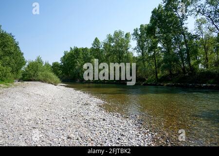 Orzinuovi (Bs), Italy, a view of the river Oglio Stock Photo