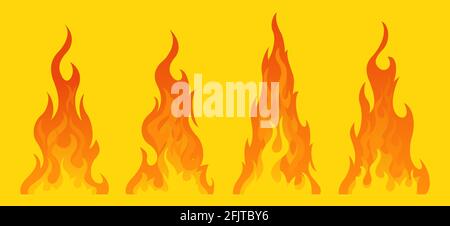 Bonfire set. Design element Stock Vector