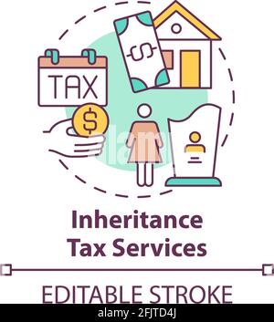 Inheritance tax services concept icon Stock Vector