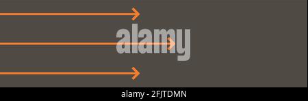 colored thin arrows pointing to the right on a gray background. direction. track. Vector background. Stock Vector