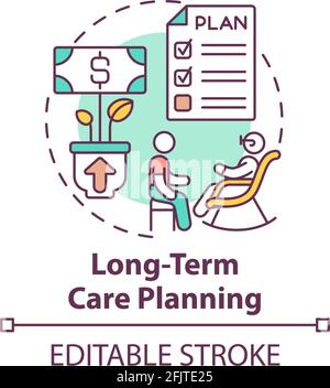 Long-term care planning concept icon Stock Vector