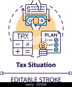 Tax situation concept icon Stock Vector