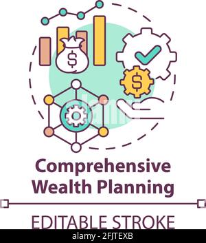 Comprehensive wealth planning concept icon Stock Vector