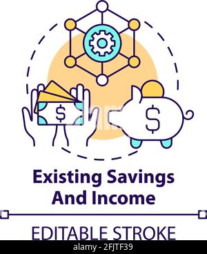 Existing savings and income concept icon Stock Vector