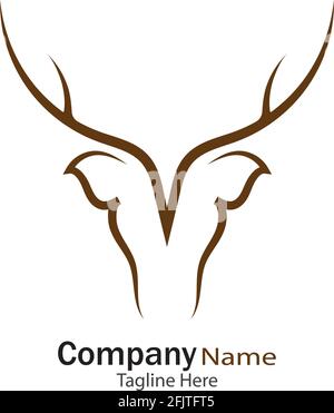 Deer head Logo Template vector icon illustration design Stock Vector