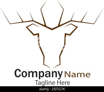 Deer head Logo Template vector icon illustration design Stock Vector