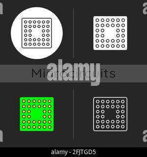 Cpu socket dark theme icon Stock Vector