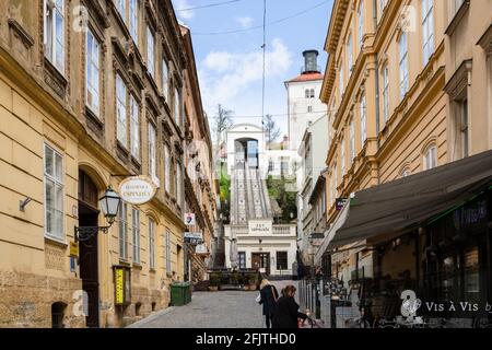 Zagreb Funicular (Uspinjača), Zagreb, Croatia Stock Photo