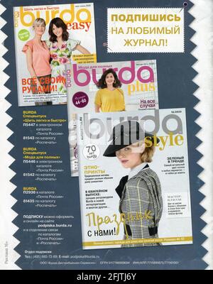 Front Cover of Russian magazine 'Burda style' 2020. Stock Photo
