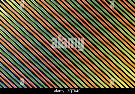 Abstract texture with diagonal green and orange stripes, gradient pattern background Stock Vector