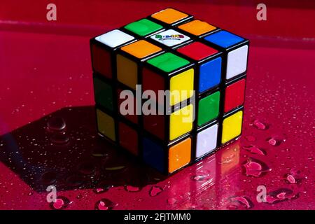 Red Rubiks Cube Stock Photo Alamy