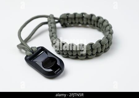 Hand made camera strap isolated on a white background Stock Photo