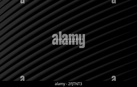 Black diagonal lines background, 3d shapes forming volume texture, masculine stylish background or wallpaper cover Stock Vector