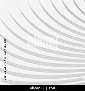 graphic card with 3d illustration of cuts on white surface forming abstract geometric texture, white plastic with lines, wallaper Stock Vector