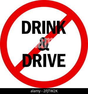 Do not drink and drive sign. Traffic signs and symbols. Stock Vector