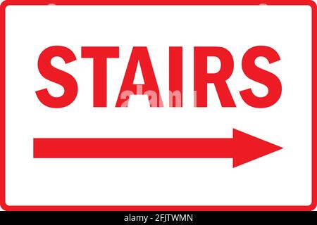 Stairs direction sign. Stairwell and Elevator Signs. Stock Vector