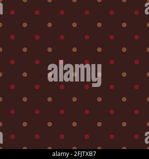 Polka dots in rose, golden color. Seamless pattern. Romantic chocolate background. Fabric designs, backdrops and Wallpapers. Stock Vector