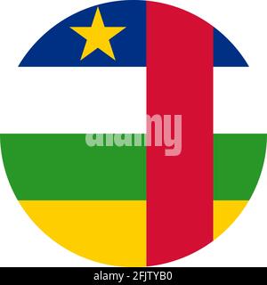 Central african republic round flag icon. Travel signs and icons. Stock Vector