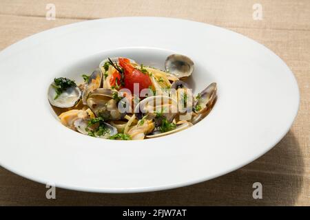 fish dishes of Italian cuisine Stock Photo