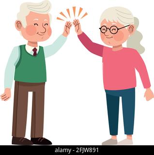 grandparents couple celebrating Stock Vector