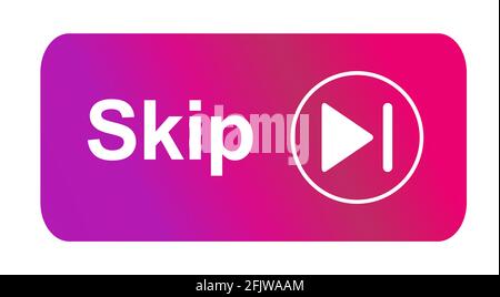 Skip ad button web icon isolated on the white background . Stock Vector