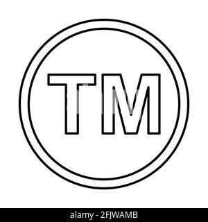Trademark tm sign logo symbol. Copyright TM sign trade mark vector logo ...