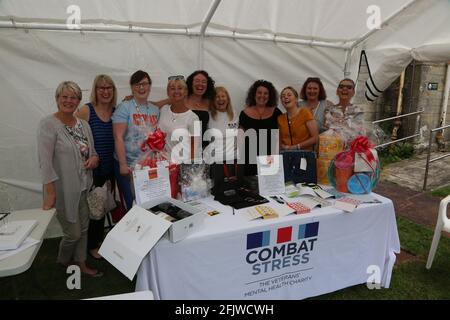 HollyBush, Ayrshire , Scotland, UK. 02 Jun 2018. Hollybush house is the location for the military support service Combat Stress. Every July a Gala day is held to raise funds and awareness. The ladies who sell the raffle tickets Stock Photo
