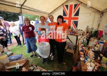 HollyBush, Ayrshire , Scotland, UK. 02 Jun 2018. Hollybush house is the location for the military support service Combat Stress. Every July a Gala day is held to raise funds and awareness. A tombola stall Stock Photo