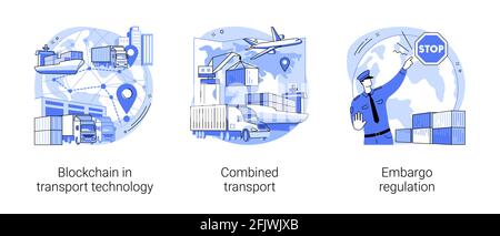 Commercial transportation industry abstract concept vector illustrations. Stock Vector