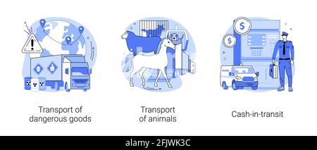 Transit and logistics abstract concept vector illustrations. Stock Vector