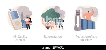 Containment of global warming abstract concept vector illustrations. Stock Vector