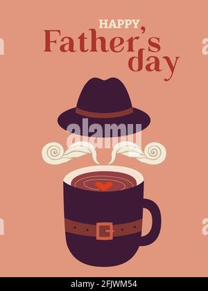 Happy Fathers Day Funny Vector Greeting Card Stock Vector