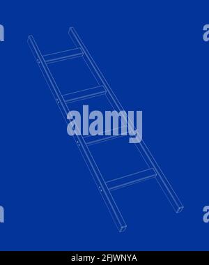 3D wire-frame model of ladder Stock Photo - Alamy