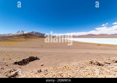 View from the Route 23, the scenic road in the north of Chile, running from Calama to Sico Pass, the border with Argentina. The road passes near Misca Stock Photo