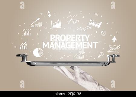 Waiter serving business idea concept Stock Photo