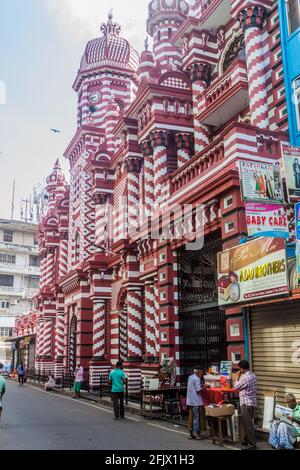 COLOMBO, SRI LANKA - JULY 26, 2016: Jami Ul-Alfar Mosque in Colombo, Sri Lanka Stock Photo