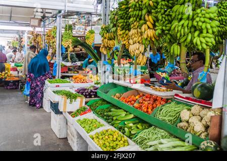 MALE, MALDIVES - JULY 11, 2016: Fruits and vegetables in the Produce Market in Male, Maldives. Stock Photo