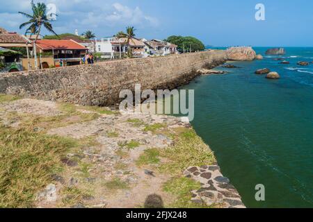 GALLE, SRI LANKA - JULY 12, 2016: Fortification sea walls of Galle Fort Stock Photo