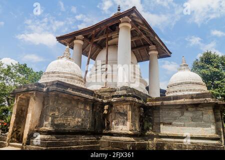 Buddhist stupas at Gadaladeniya temple near Kandy, Sri Lanka Stock Photo