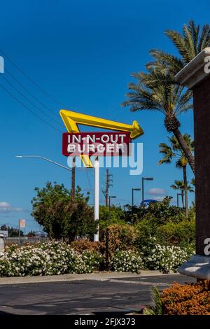 An In-N-Out Hamburger in Modesto California Stock Photo