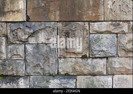 Close up of an old stone wall Stock Photo