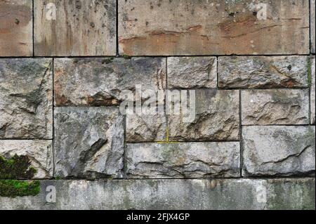 Close up of an old stone wall Stock Photo