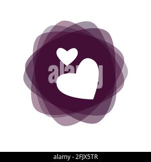 Heart logo. Two hearts of love. Vector illustration Stock Vector