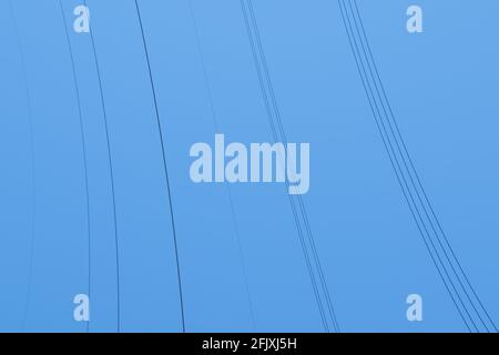 Abstract of dark blue lines on a bright blue background Stock Photo