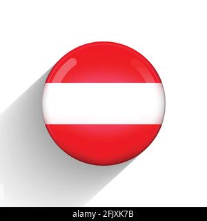 Glass light ball with flag of Austria. Round sphere, template icon. Austrian national symbol. Glossy realistic ball, 3D abstract vector illustration Stock Vector