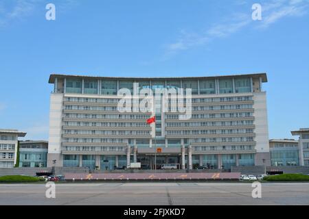 Front and main building of the Jiaxing People's Government. Offices for both local and national level. Stock Photo