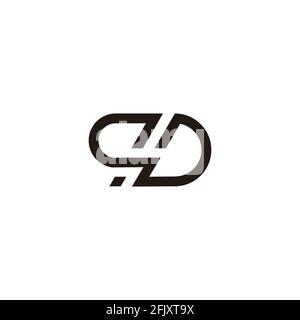 abstract letter qd simple geometric linear flat logo vector Stock Vector