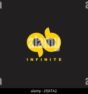 simple ab infinite symbol linear geometric design logo vector Stock Vector