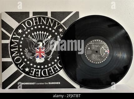 Punk rock band,The Ramones, music album on vinyl record LP disc. Stock Photo